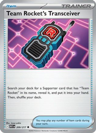 Team Rocket's Transceiver 209/217 Uncommon Ascended Heroes