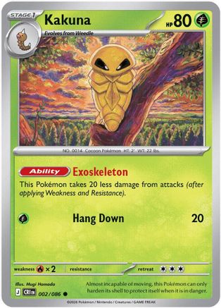 Kakuna 002/086 Common Chaos Rising Reverse Holo