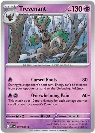 Trevenant 039/086 Holo Rare Chaos Rising Holo