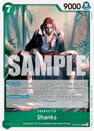 Shanks OP14-027 Rare The Azure Sea's Seven Foil