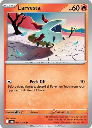 Larvesta 015/086 Common Black Bolt Reverse Holo