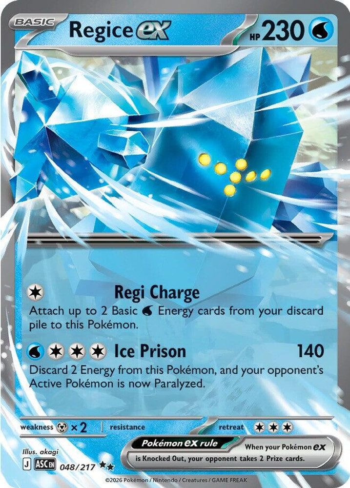 Regice ex 048/217 Double Rare Ascended Heroes Pokemon Holo