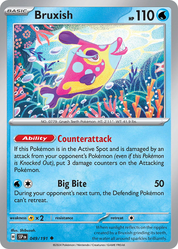 Bruxish 049/191 Uncommon Surging Sparks Reverse Holo