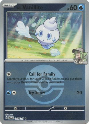 N's Vanillite (Poke Ball) 049/217 Common Ascended Heroes Reverse Holo
