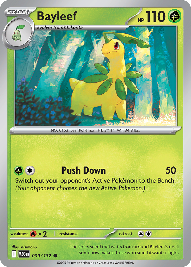Bayleef 009/132 Common Mega Evolution Reverse Holo