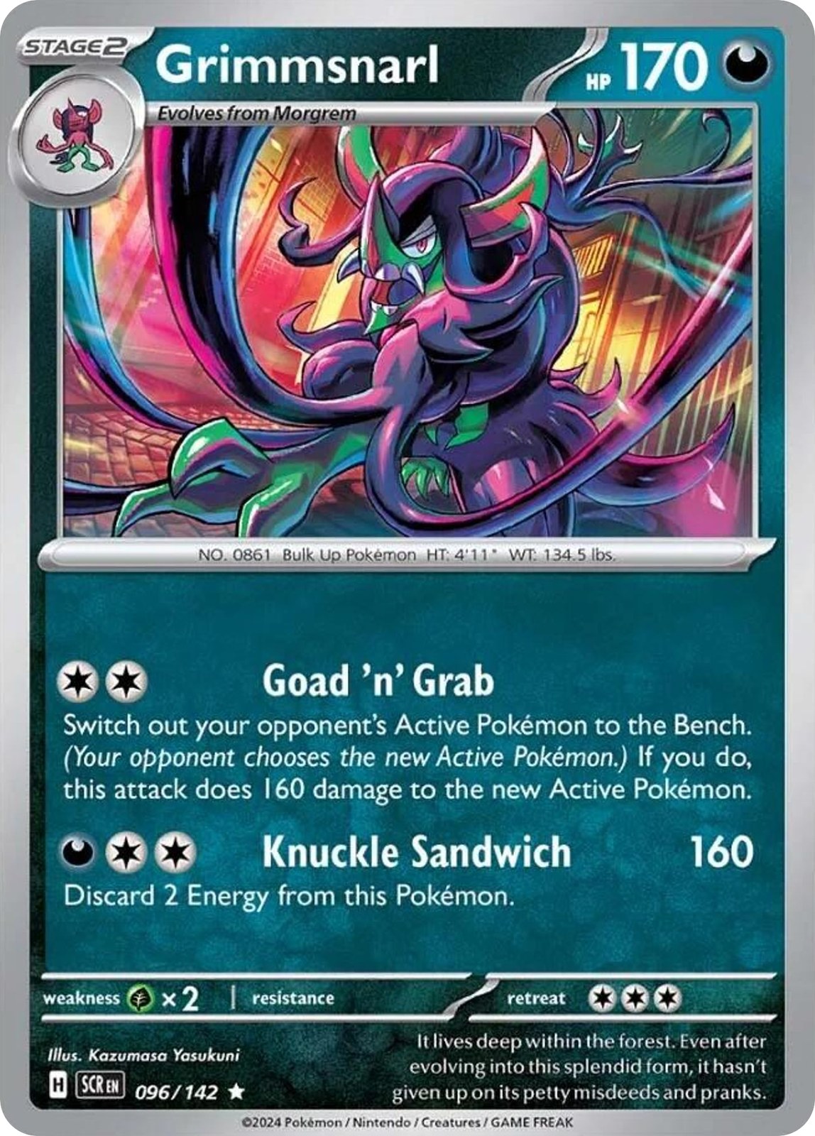 Grimmsnarl 96/142 Rare Stellar Crown Reverse Holo