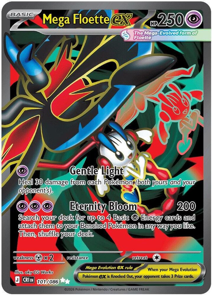 Mega Floette ex 101/086 Ultra Rare Chaos Rising Pokemon Holo