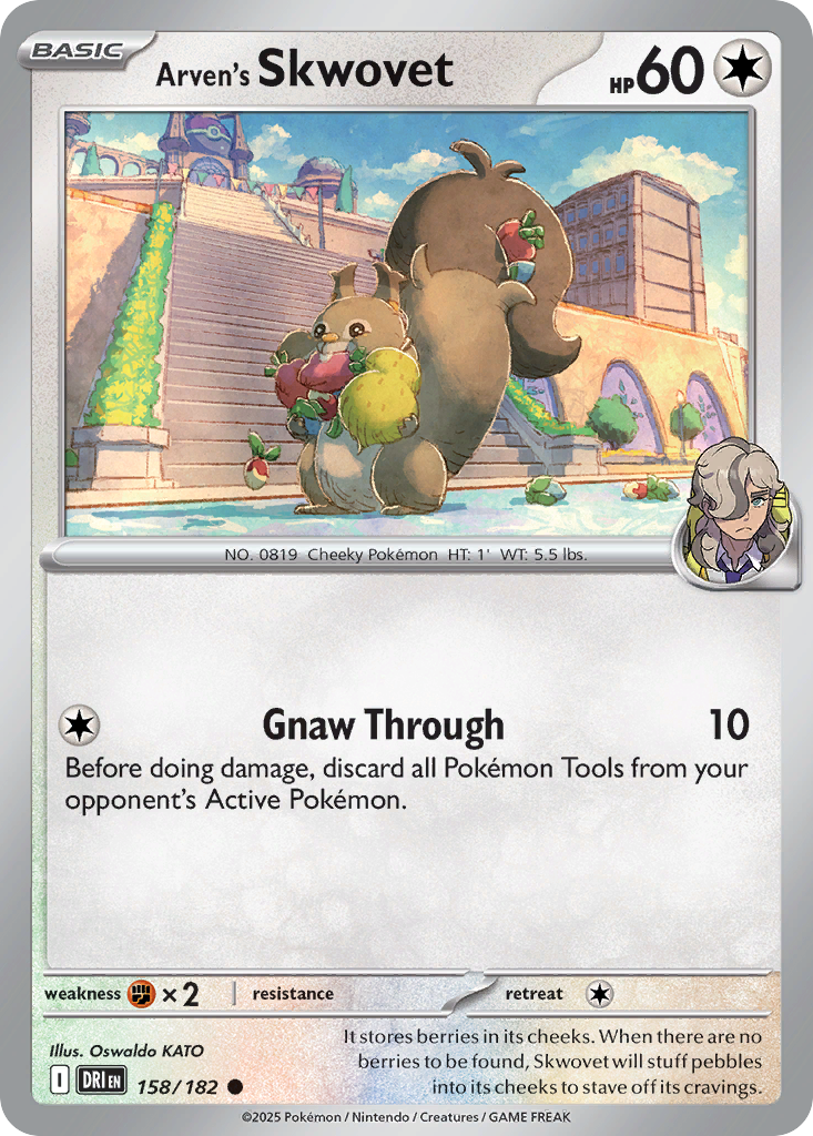 Arven's Skwovet 158/182 Common Destined Rivals Reverse Holo