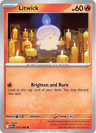 Litwick 016/086 Common White Flare Reverse Holo