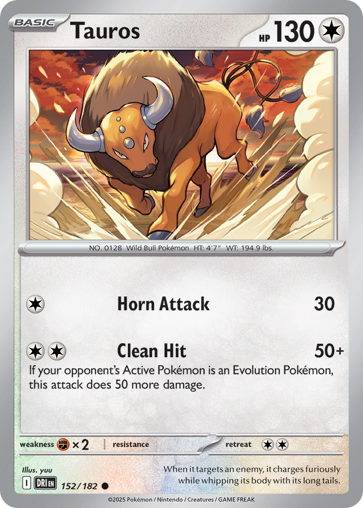 Tauros 152/182 Common Destined Rivals Reverse Holo