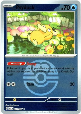 Psyduck (Love Ball) 039/217 Holo Common Ascended Heroes Reverse Holo