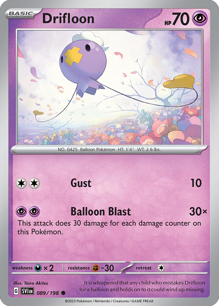 Drifloon 089/198 Common Scarlet & Violet