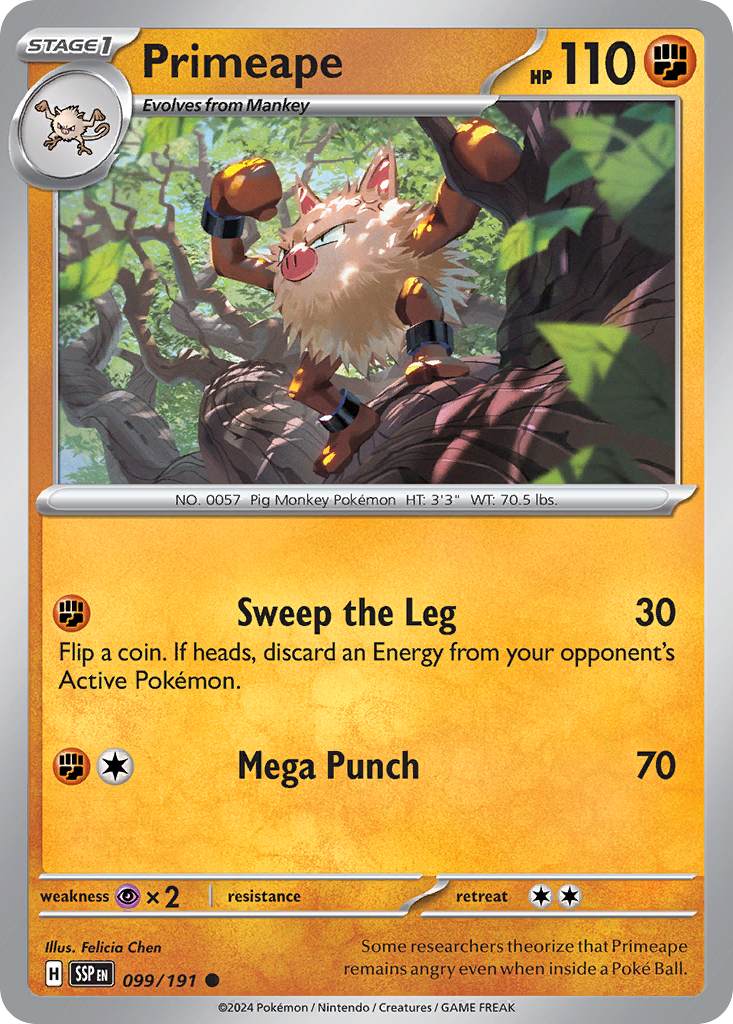 Primeape 099/191 Common Surging Sparks