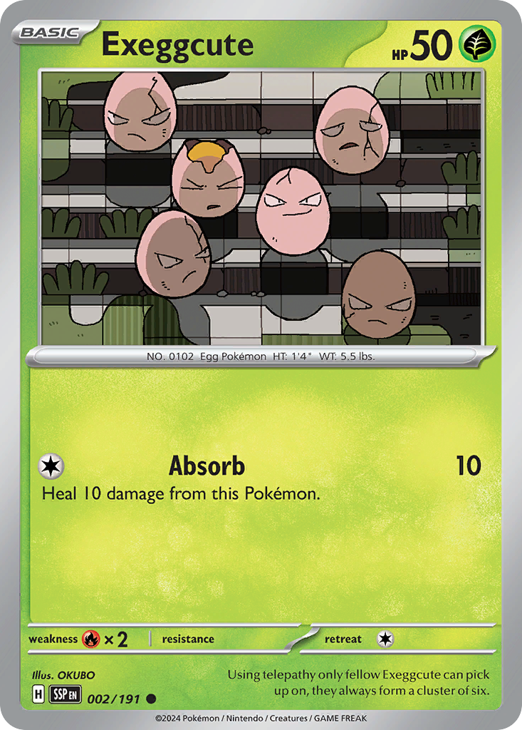 Exeggcute 002/191 Common Surging Sparks Reverse Holo
