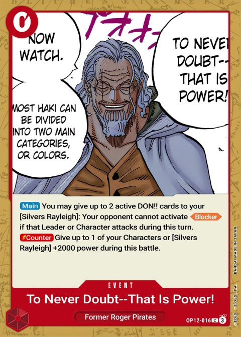 To Never Doubt--That Is Power! OP12-016