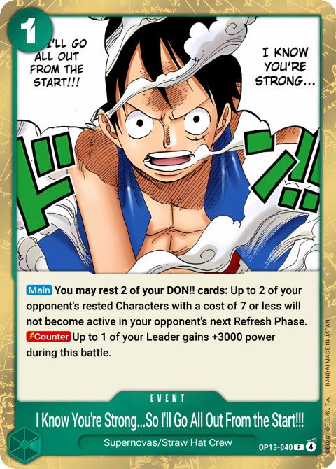 I Know You're Strong... So I'll Go All Out from the Very Start!!! OP13-040