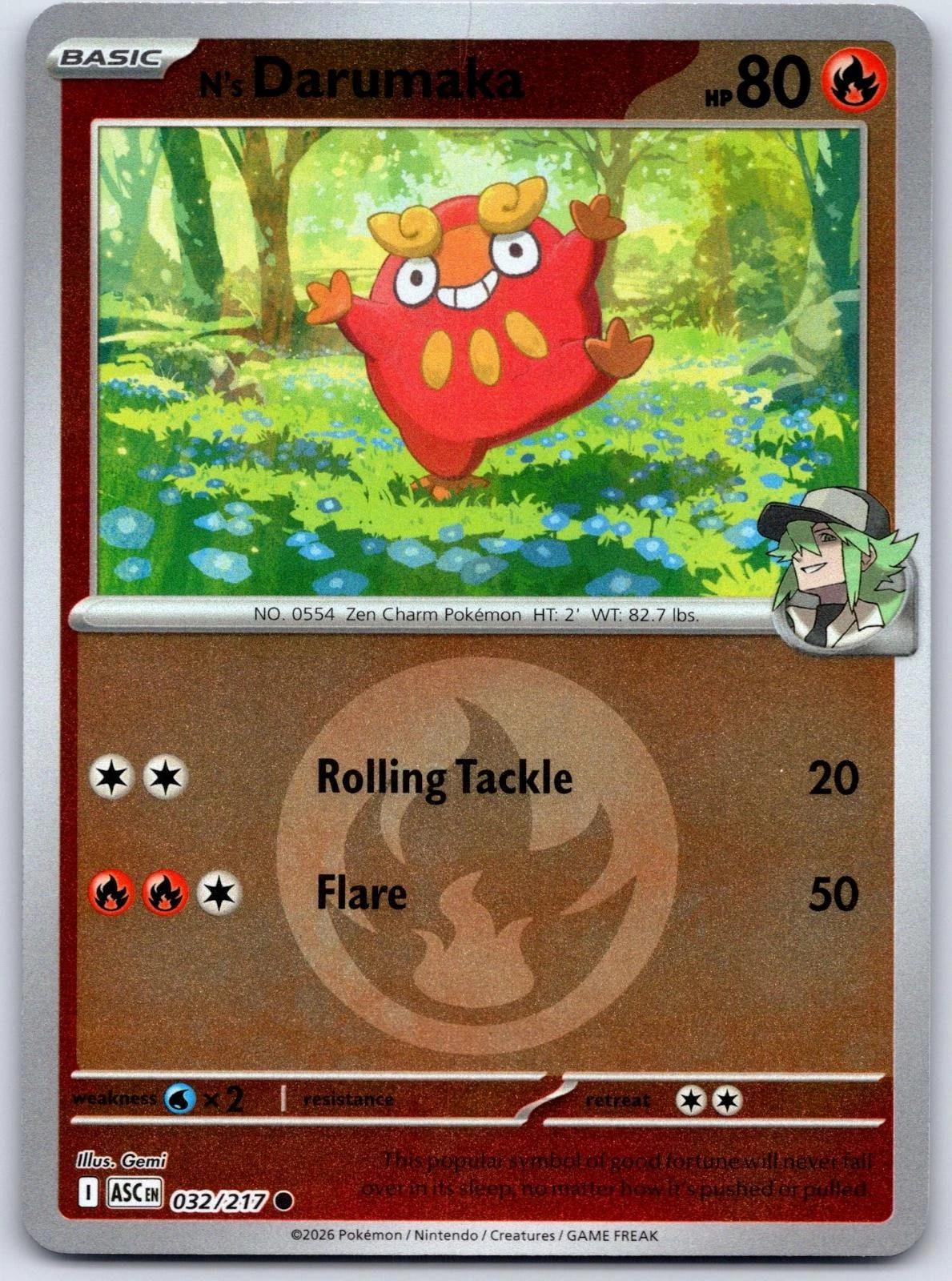 N's Darumaka (Energy Symbol Pattern) 032/217 Ascended Heroes Reverse Holo