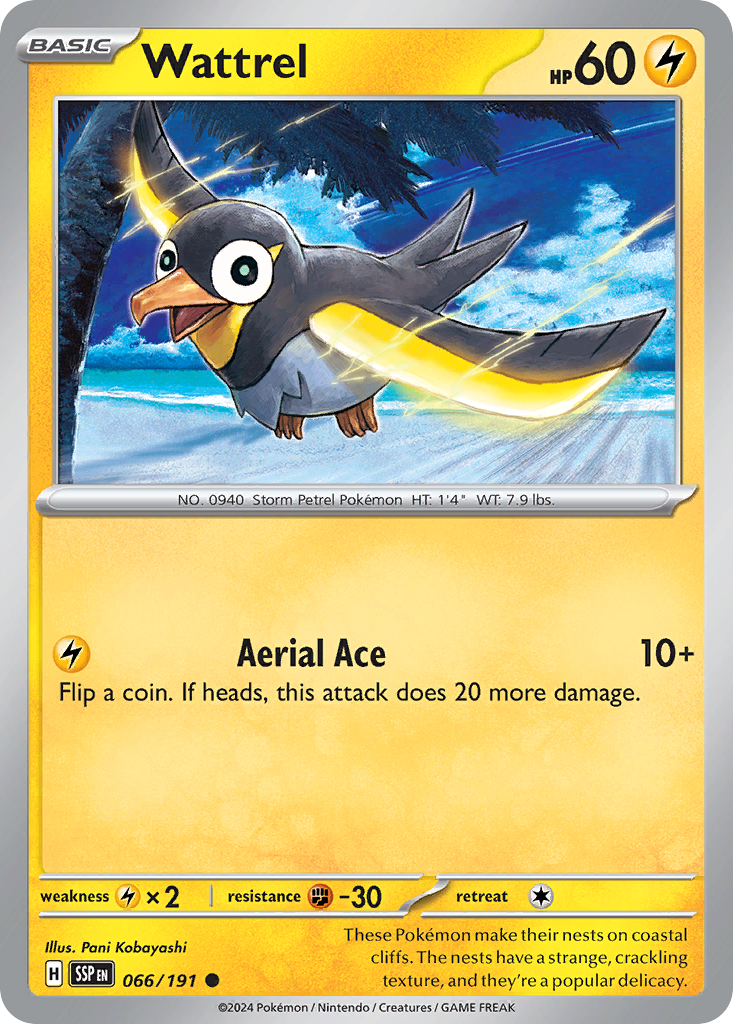 Wattrel 066/191 Common Surging Sparks Reverse Holo