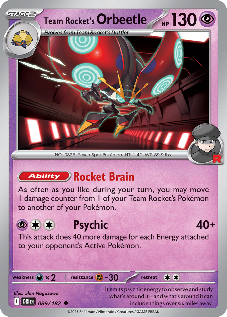 Team Rocket's Orbeetle 089/182 Uncommon Destined Rivals