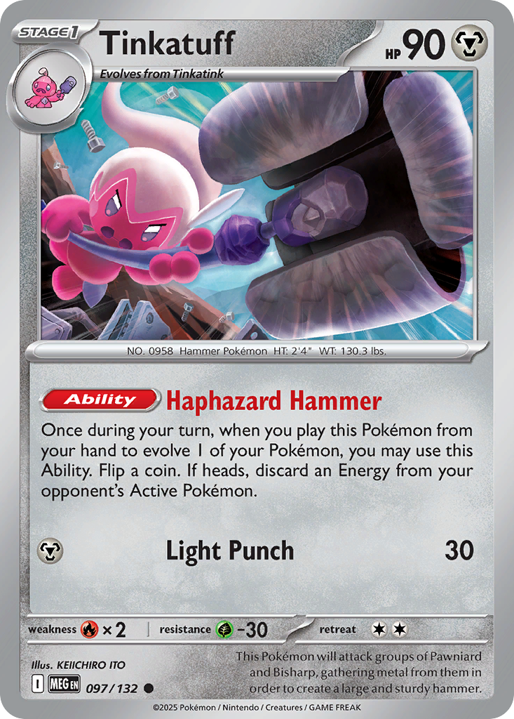 Tinkatuff 097/132 Common Mega Evolution Reverse Holo