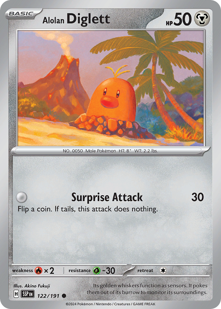 Alolan Diglett 122/191 Common Surging Sparks