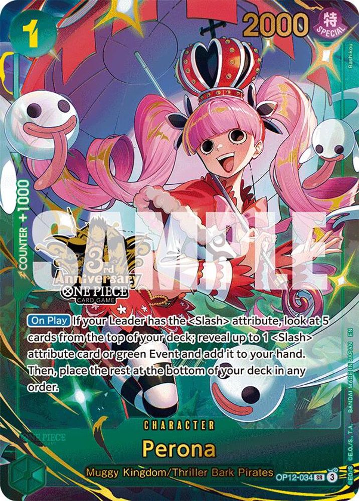 Perona (Japanese Version 3rd Anniversary Set) OP12-034 Promotion Cards Foil