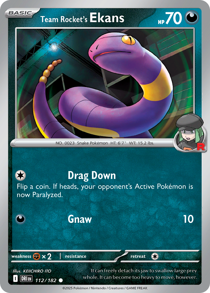 Team Rocket's Ekans 112/182 Common Destined Rivals