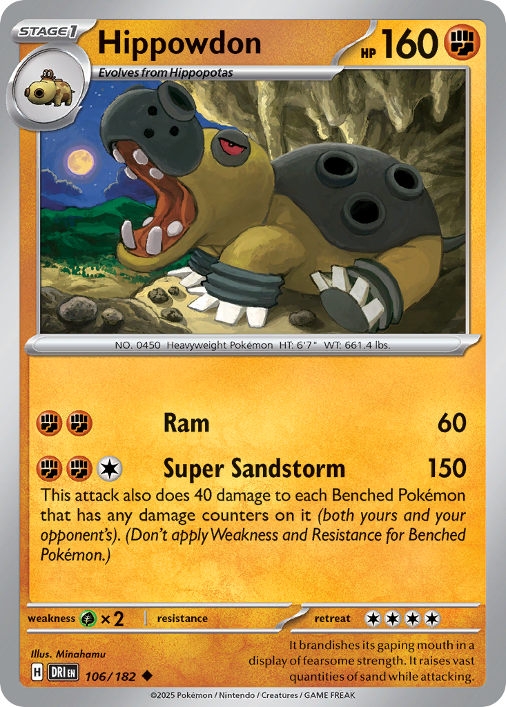 Hippowdon 106/182 Uncommon Destined Rivals