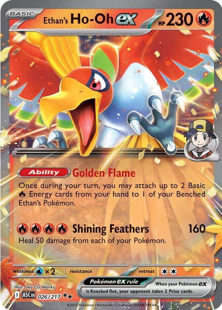 Ethan's Ho-Oh ex 026/217 Double Rare Ascended Heroes Pokemon Holo