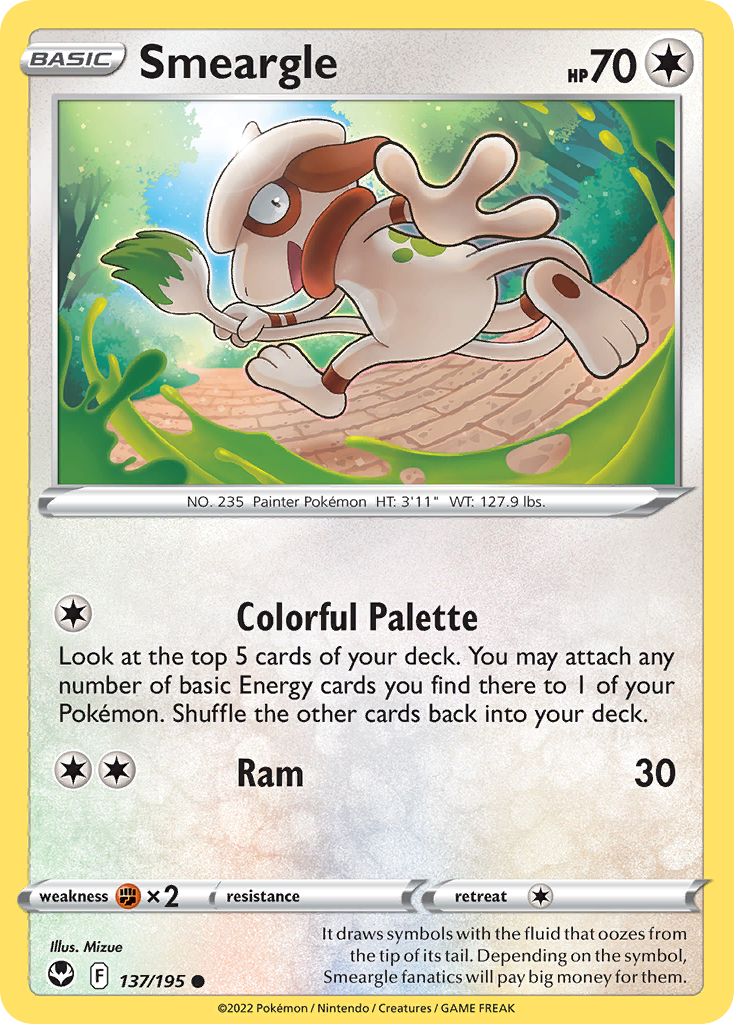 Smeargle 137/195 Common Silver Tempest
