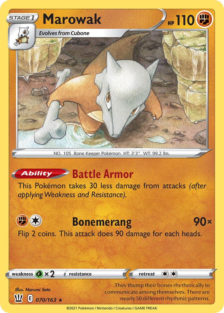 Marowak 070/163 Rare Battle Styles Reverse Holo