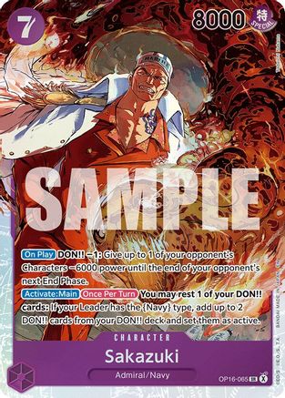 Sakazuki OP16-065 Super Rare The Time of Battle Foil