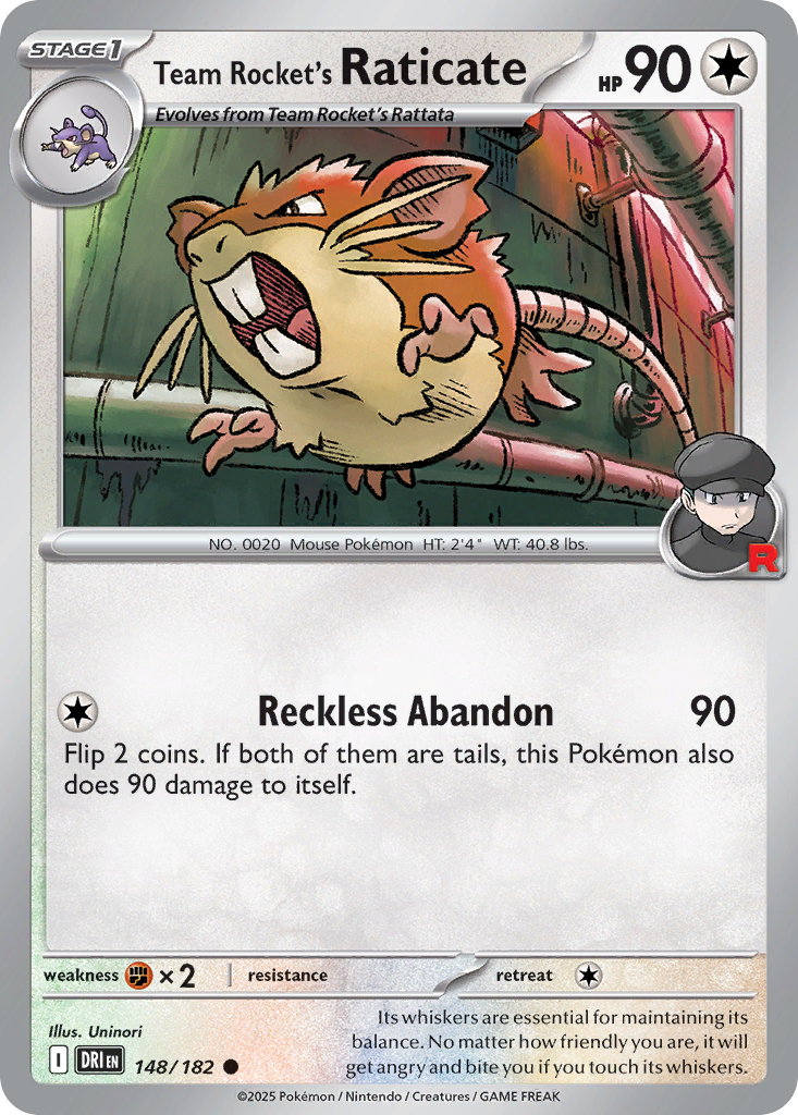 Team Rocket's Raticate 148/182 Common Destined Rivals