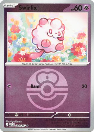 Swirlix (Love Ball) 093/217 Common Ascended Heroes Reverse Holo