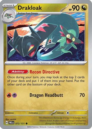 Drakloak 072/131 Common Prismatic Evolutions Reverse Holo