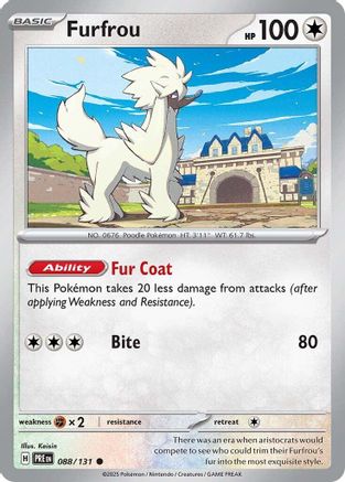 Furfrou 088/131 Common Prismatic Evolutions Reverse Holo