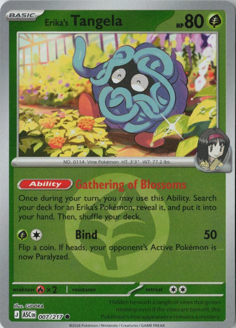 Erika's Tangela (Energy Symbol Pattern) 007/217 Ascended Heroes Reverse Holo