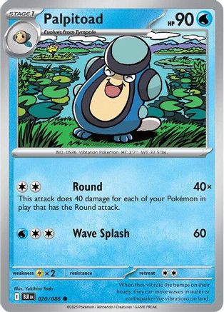 Palpitoad 020/086 Common Black Bolt Reverse Holo