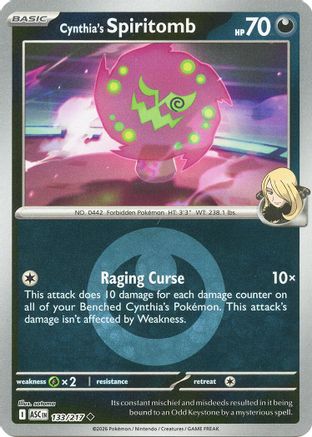 Cynthia's Spiritomb (Energy Symbol Pattern) 133/217 Ascended Heroes Reverse Holo