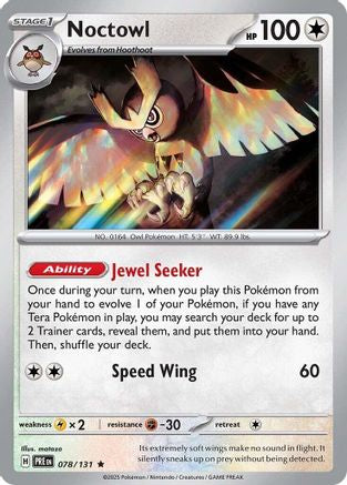 Noctowl 078/131 Holo Rare Prismatic Evolutions Holo