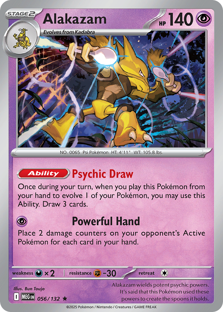 Alakazam 056/132 Rare Mega Evolution Holo