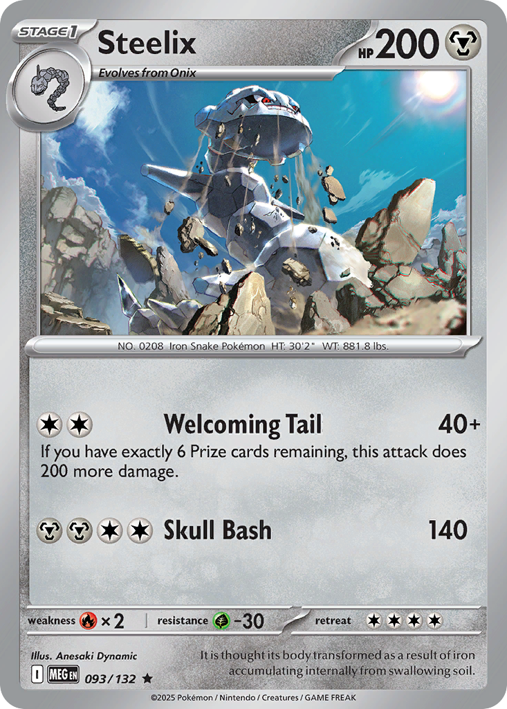 Steelix 093/132 Rare Mega Evolution Reverse Holo