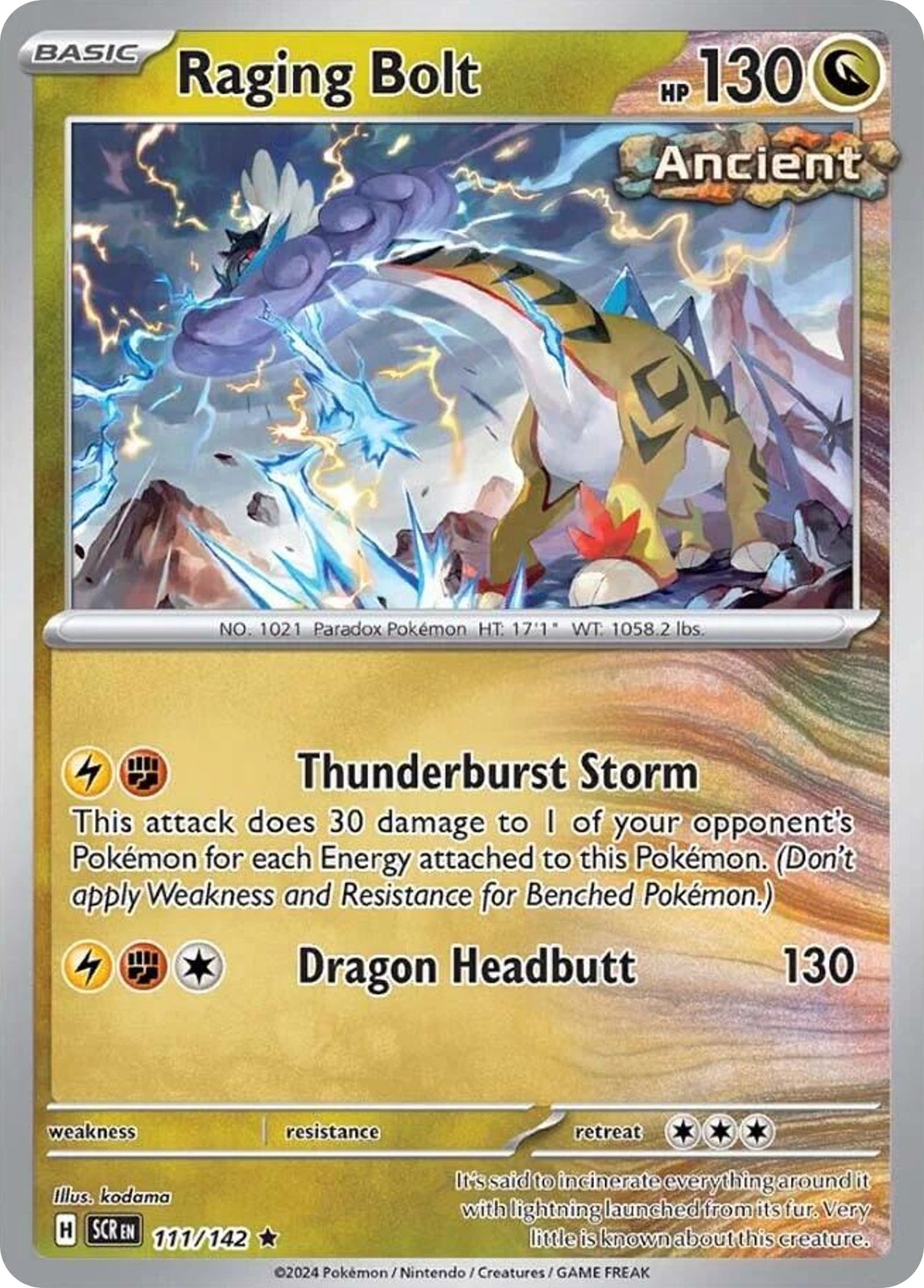 Raging Bolt 111/142 Rare Stellar Crown Holo
