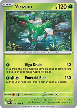 Virizion 010/086 Holo Rare White Flare Reverse Holo