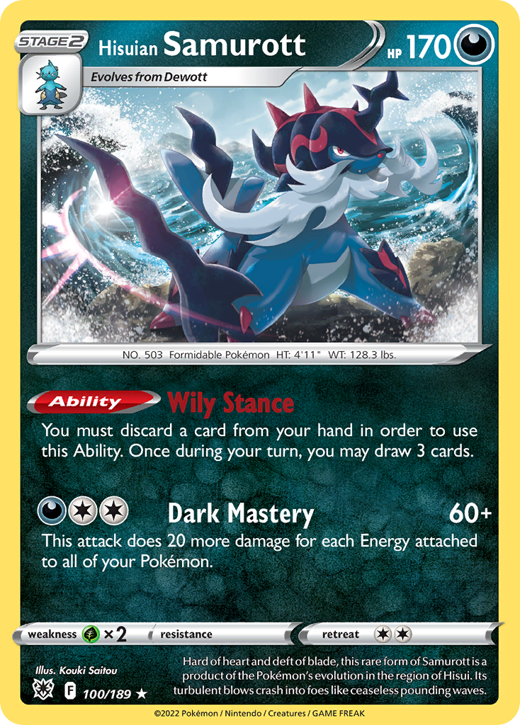 Hisuian Samurott 100/189 Holo Rare Astral Radiance Reverse Holo