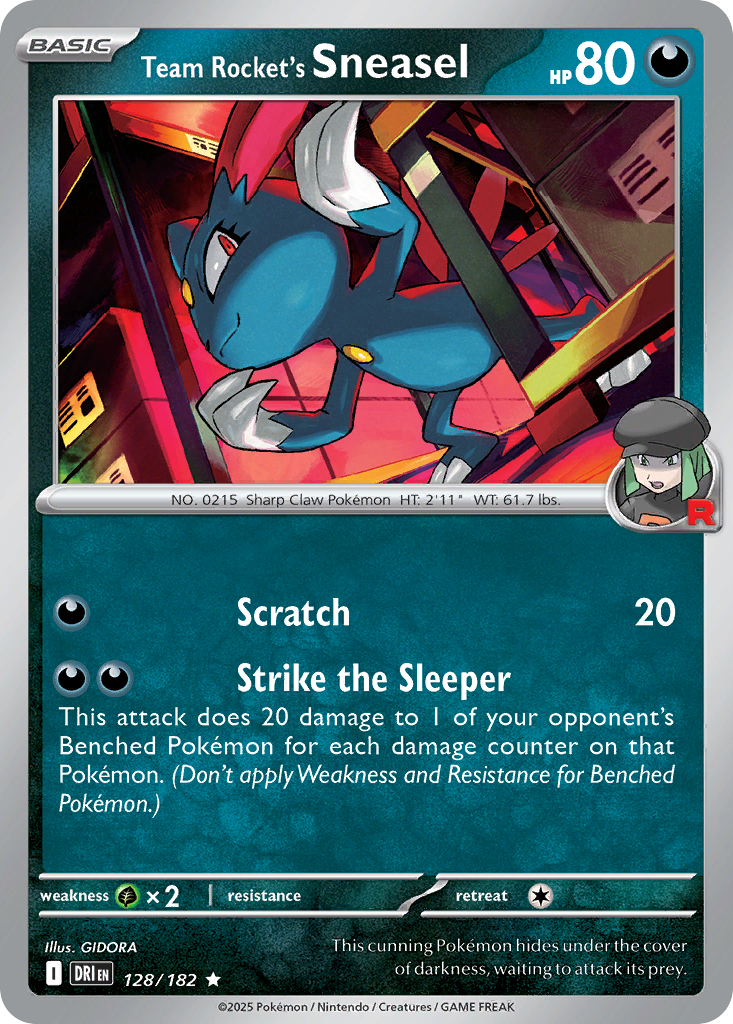 Team Rocket's Sneasel 128/182 Rare Destined Rivals Holo