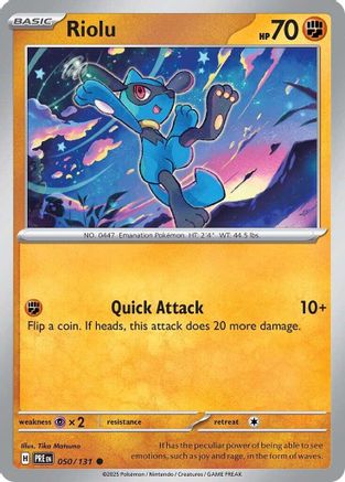 Riolu 050/131 Common Prismatic Evolutions Reverse Holo