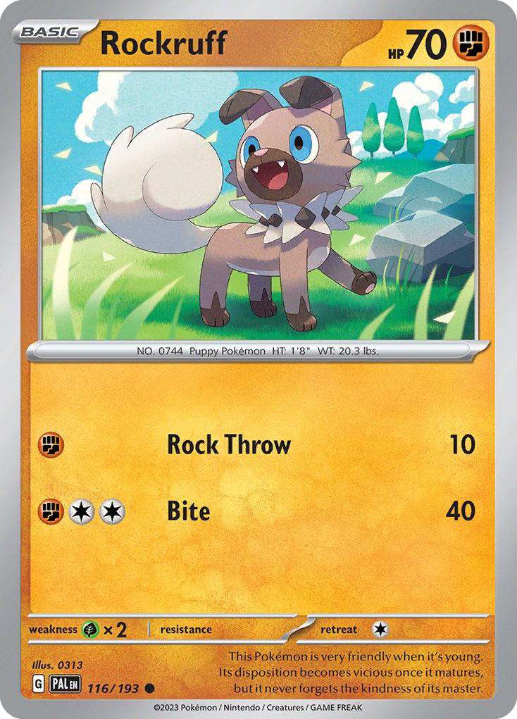 Rockruff 116/193 Common Paldea Evolved