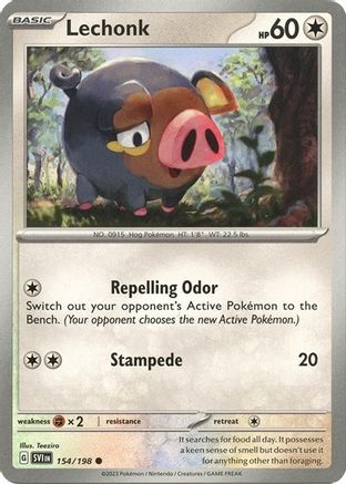 Lechonk 154/198 Common Scarlet & Violet