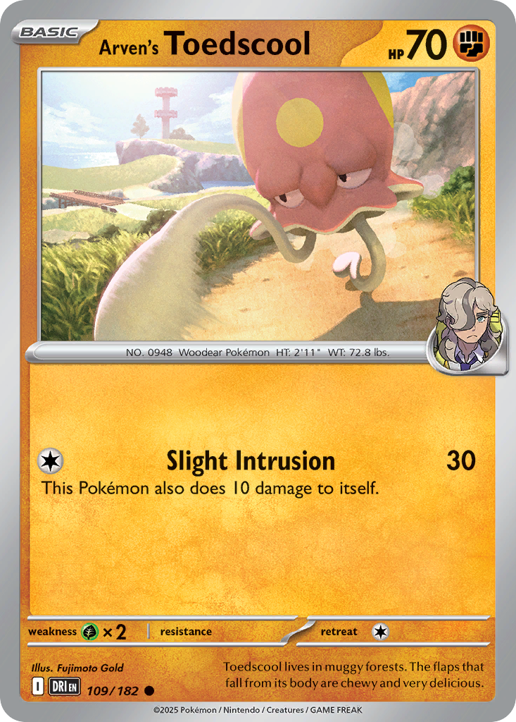 Arven's Toedscool 109/182 Common Destined Rivals Reverse Holo
